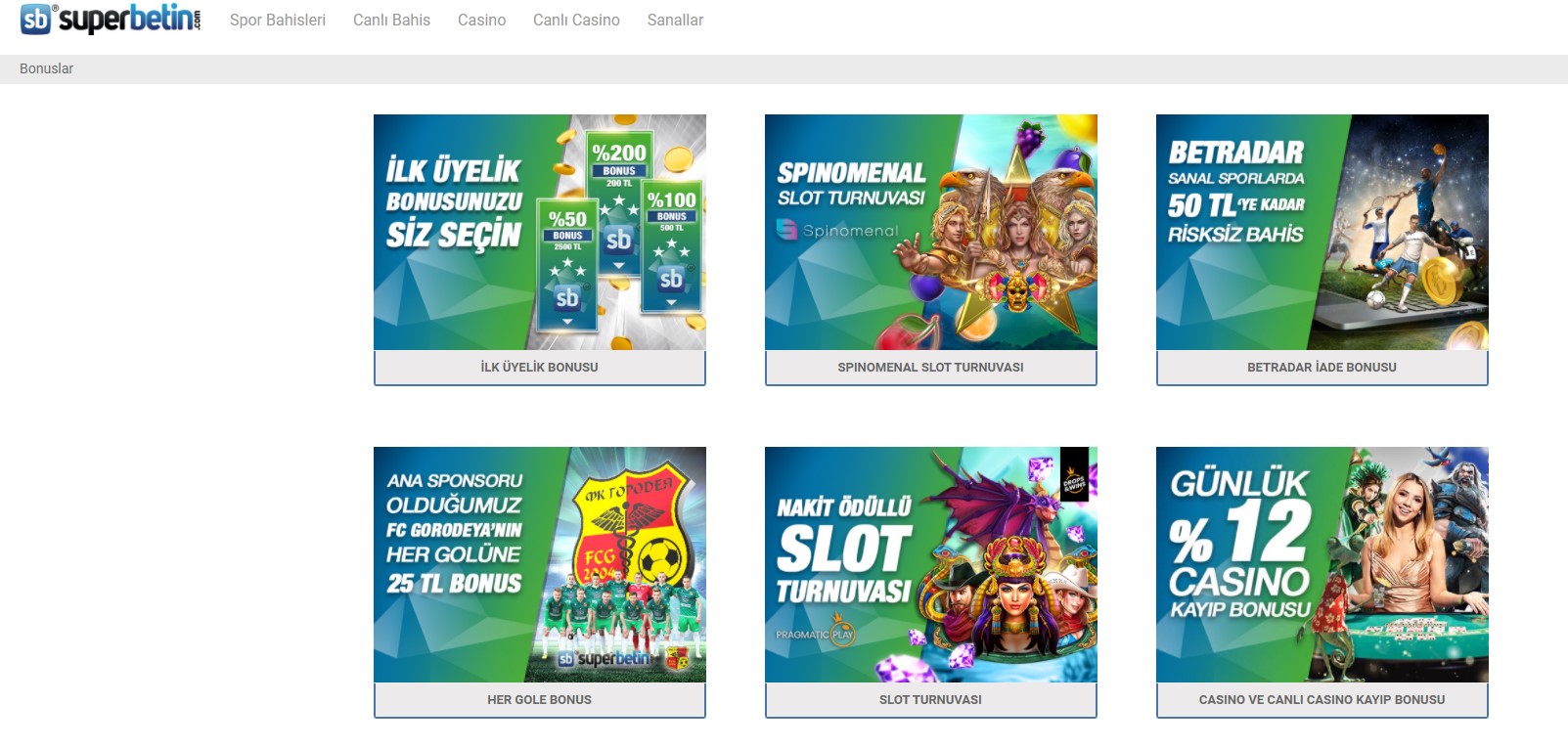 Superbetin Canlı Casino Bonusları